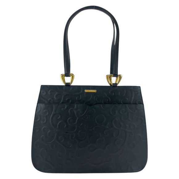 YVES SAINT LAURENT Black Leather Tote Bag with Gold Hardware, Shoulder - Picture 1 of 10